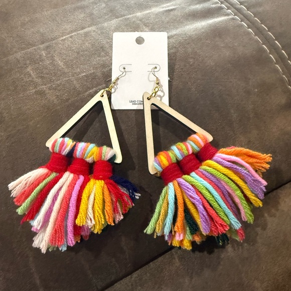 cant Accessories - Vibrant Multicolor Tassel Earrings